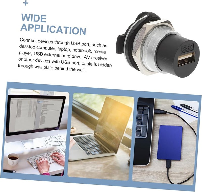 USB Panel Mount Flush Mount Car Adapter Female to Female Extension Cable - Image 4